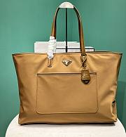 Kitlife Prada Re-Edition 1978 large Re-Nylon and Saffiano leather tote brown bag - 43x31x15cm - 1