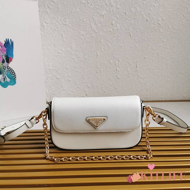 Kitlife PRADA Saffiano Leather Mini-Bag white - 10 x 20 x 4cm - 1