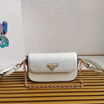 Kitlife PRADA Saffiano Leather Mini-Bag white - 10 x 20 x 4cm