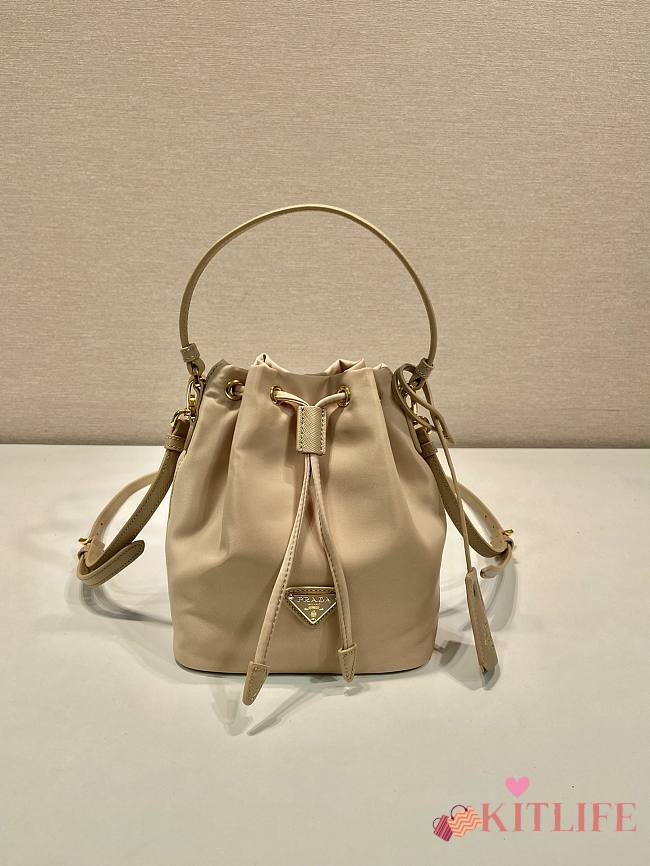 Kitlife Prada Duet Re-Nylon Bucket Bag beige - 15.5x19.5x10 cm - 1