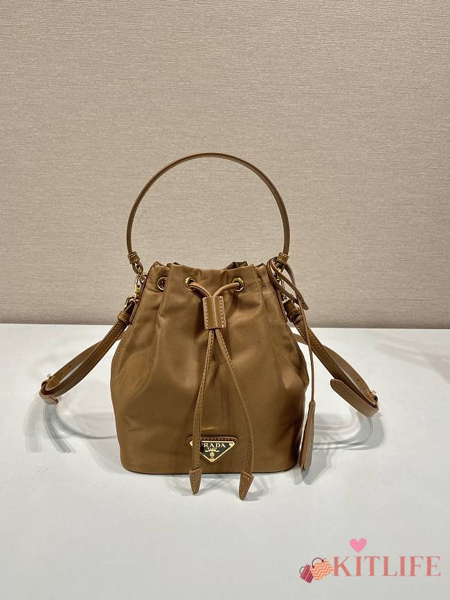 Kitlife Prada Duet Re-Nylon Bucket Bag Brown - 15.5x19.5x10 cm - 1