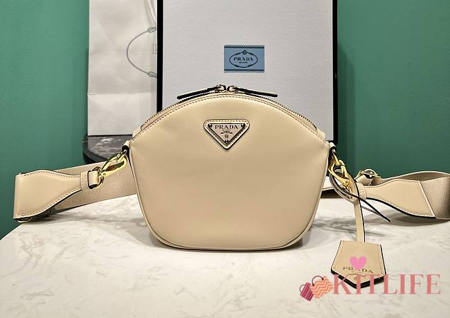 kitlife PRADA Women's Leather Mini Shoulder Bag In Beige - 1