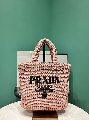 Kitlife PRADA Small Crochet Tote Bag pink - 24x24x8 cm 