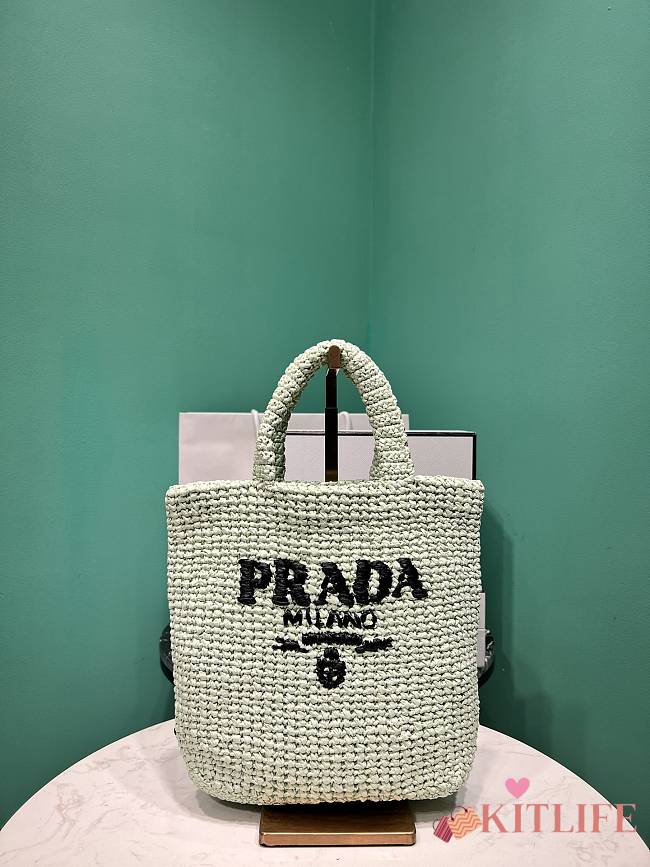 Kitlife PRADA Small Crochet Tote Bag blue - 24x24x8 cm - 1