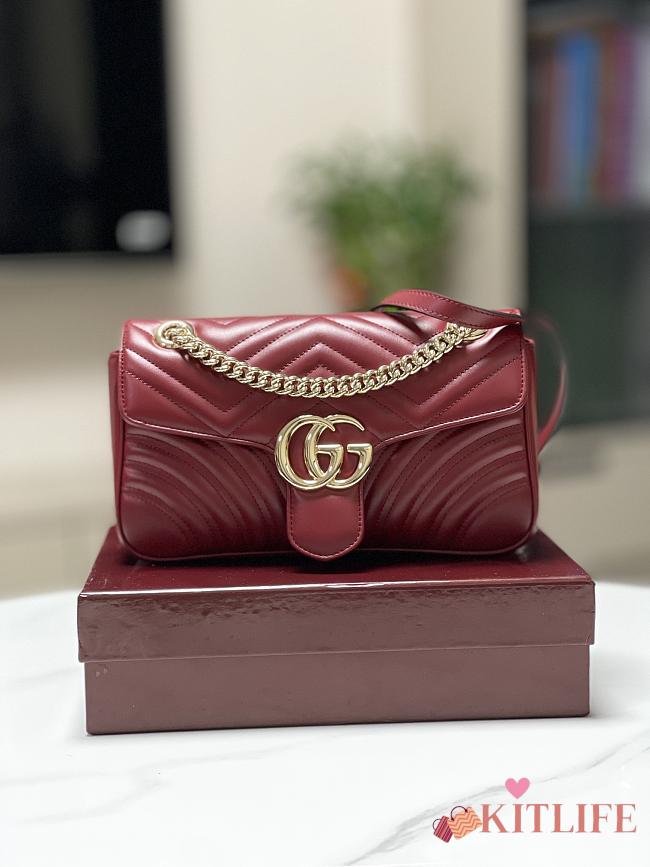 kitlife Gucci Marmont shoulder bag wine - 26x15x7 cm - 1