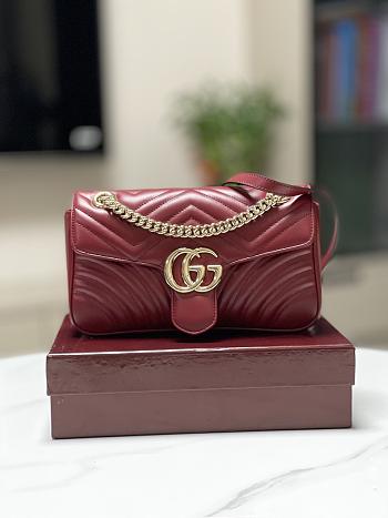 kitlife Gucci Marmont shoulder bag wine - 26x15x7 cm