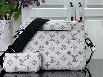 kitlife Louis Vuitton Trio Messenger white bag - 25 x 18.5 x 7 cm