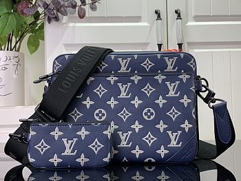 kitlife Louis Vuitton Trio Messenger Navy Blue bag - 25 x 18.5 x 7 cm