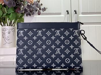 Kitlife Louis Vuitton Pochette To-Go Monogram Shadow Navy Blue bag - 30 x 21.5 x 1 cm