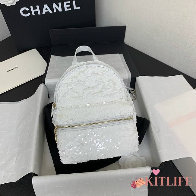 Kitlife Chanel backpack white - 25x21x15 cm - 1