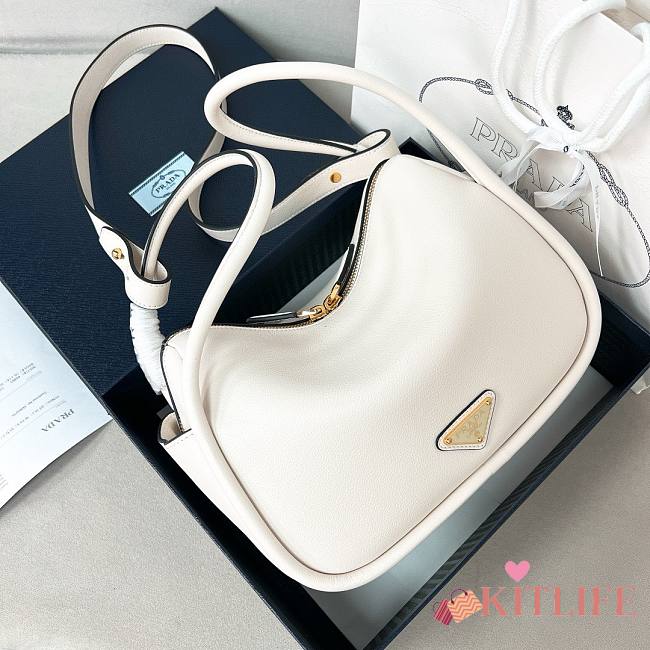 Kitlife Prada softGrain handback white - 25x18x10.5cm - 1