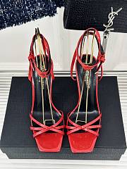 kitlife YSL OPYUM SANDALS IN GLAZED LEATHER 8.5CM RED - 1