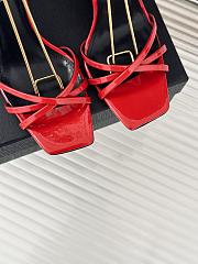 kitlife YSL OPYUM SANDALS IN GLAZED LEATHER 8.5CM RED - 3