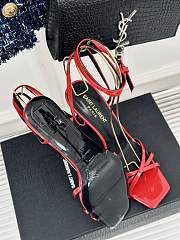 kitlife YSL OPYUM SANDALS IN GLAZED LEATHER 8.5CM RED - 5