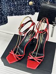 kitlife YSL OPYUM SANDALS IN GLAZED LEATHER 8.5CM RED - 4