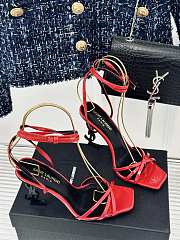 kitlife YSL OPYUM SANDALS IN GLAZED LEATHER 8.5CM RED - 6