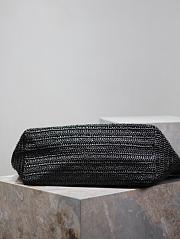 Kitlife SAINT LAURENT Logo-embroidered Raffia black Tote Bag In Naturel - 43x35x18 cm - 2
