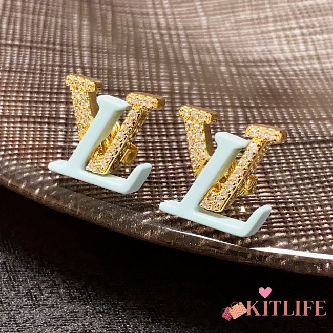 kitlife louis vuitton Iconic Enamel Earrings blue - 1