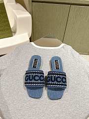 kitlife Gucci Women's Blue Scrip Sandal Light blue denim  - 1