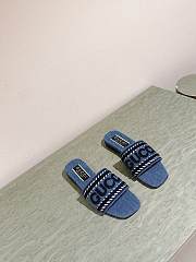 kitlife Gucci Women's Blue Scrip Sandal Light blue denim  - 4