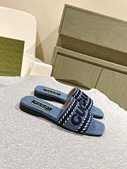 kitlife Gucci Women's Blue Scrip Sandal Light blue denim  - 5