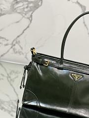 Kitlife Prada Women's Black Large Leather Top-handle Bag green - 38x30x12cm - 6