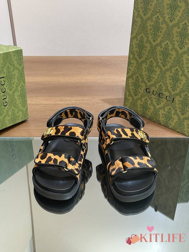 kitlife Gucci sandal Animal-inspired Brown and black - 1