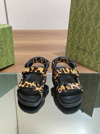 kitlife Gucci sandal Animal-inspired Brown and black