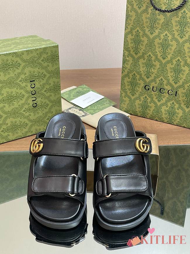 Kiltife Gucci Double G sandals summer spirit black - 1