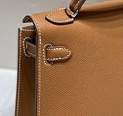 Kitlife Hermes Kelly mini brown silver hardware – 20x16x10cm - 5