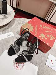 kitlife CHRISTIAN LOUBOUTIN Emilie 100mm crystal-embellished suede slingback sandals black - 5