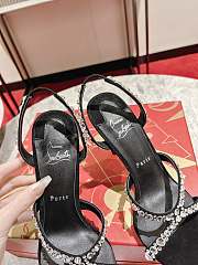 kitlife CHRISTIAN LOUBOUTIN Emilie 100mm crystal-embellished suede slingback sandals black - 4