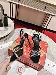 kitlife CHRISTIAN LOUBOUTIN Emilie 100mm crystal-embellished suede slingback sandals black - 3
