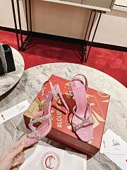 kitlife CHRISTIAN LOUBOUTIN Emilie 100mm crystal-embellished suede slingback sandals Pink - 4