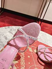 kitlife CHRISTIAN LOUBOUTIN Emilie 100mm crystal-embellished suede slingback sandals Pink - 2