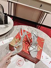 kitlife CHRISTIAN LOUBOUTIN Emilie 100mm crystal-embellished suede slingback sandals silver - 6