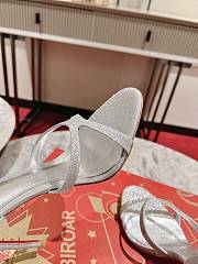 kitlife CHRISTIAN LOUBOUTIN Emilie 100mm crystal-embellished suede slingback sandals silver - 2
