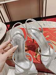 kitlife CHRISTIAN LOUBOUTIN Emilie 100mm crystal-embellished suede slingback sandals silver - 3