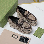 Kitlife Gucci Brown Horsebit Platform Loafers  - 1