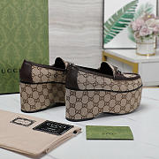 Kitlife Gucci Brown Horsebit Platform Loafers  - 4