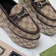 Kitlife Gucci Brown Horsebit Platform Loafers  - 5