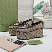 Kitlife Gucci Brown Horsebit Platform Loafers  - 6