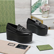 Kitlife Gucci Black Horsebit Platform Loafers - 6