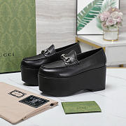 Kitlife Gucci Black Horsebit Platform Loafers - 5