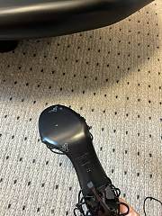 kitlife Saint Laurent Women's Black Leather Heel Sandals - 9CM - 4