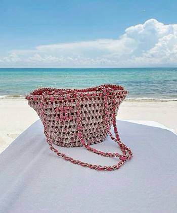 kitlife Chanel beach bag pink - 20x36x12cm