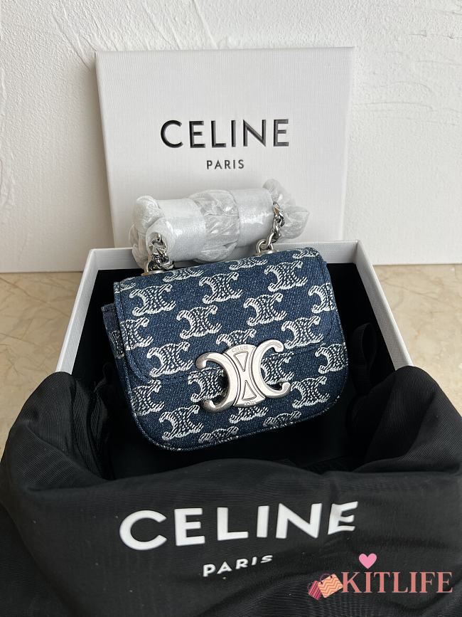 Kitlife Celine Triomphe handbag denim - 11x9.5X4 cm - 1