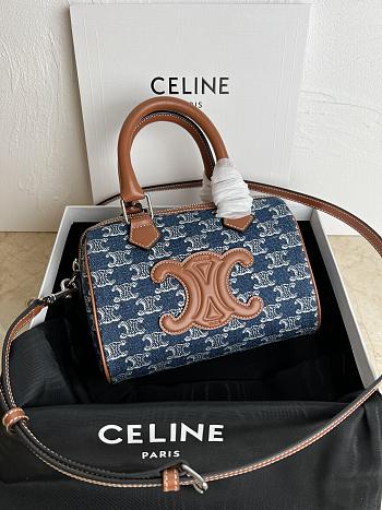 kitlife celine Cuir Triomphe  denim bag - 19.5 X 14 X 7 cm