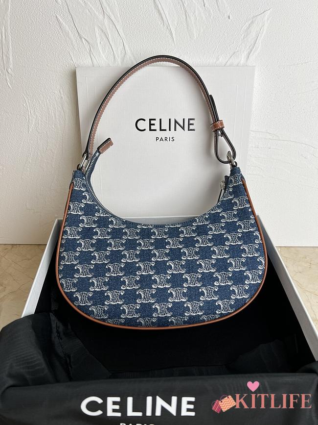 kitlife celine Cuir Triomphe Ava denim bag - 24.5 X 17 X 9 cm - 1