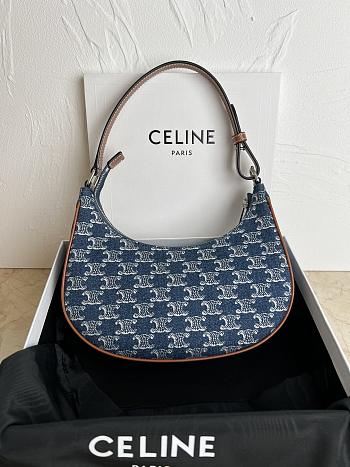 kitlife celine Cuir Triomphe Ava denim bag - 24.5 X 17 X 9 cm